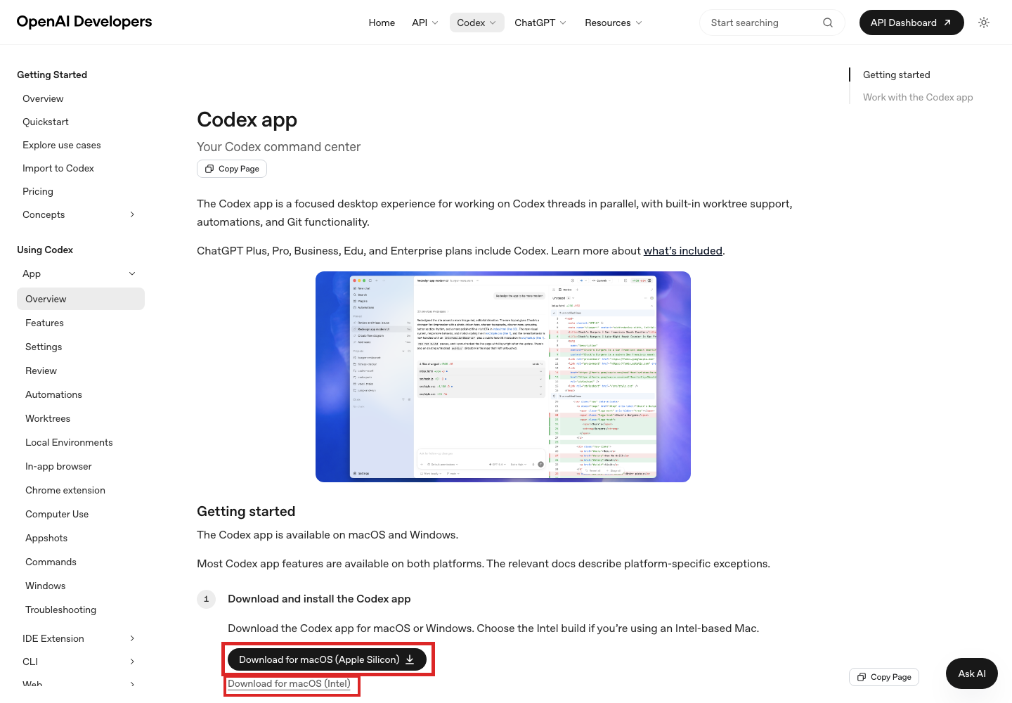 Codex 官方下载页